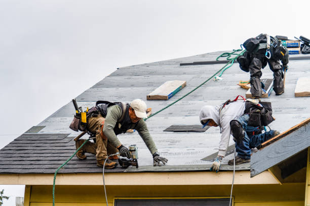 Professional Gutter Installation technician working in Beverly, OH